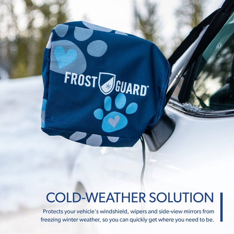FrostGuard Vortex | Full-Coverage Car Windshield Cover for Ice and Snow, Standard Size (Puppy Paws) - Wiper Blade + Side Mirror Covers - Fit-Fast Straps, Security Panels + Storage Pouch - 59x41 Inches - Image 5